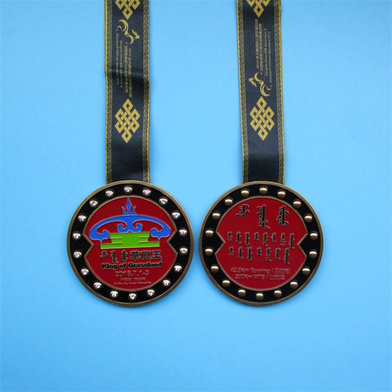 Premi medaglia d'oro colorato smalto medaglione ciondolo