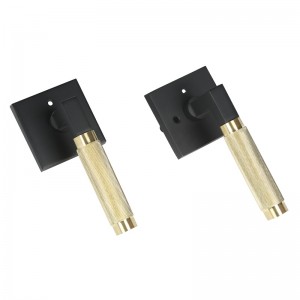 S7137 Modern Square Knurled Door Lever per porte interne, maniglie per porte per il servizio pesante