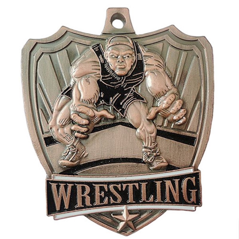 Medaglia d'argento antico medaglia 3d medaglie di wrestling ciondolo a medaglione personalizzato