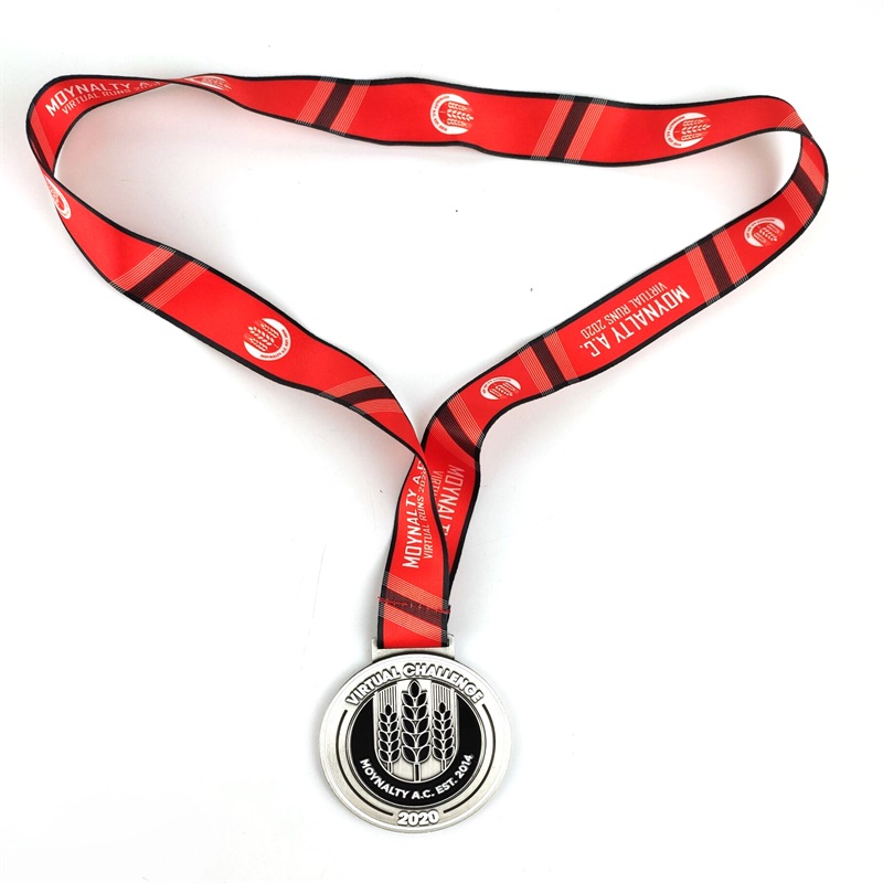 Medaglia sportiva e trofei Assegna medaglie di medaglie in lega di zinco personalizzato connastro