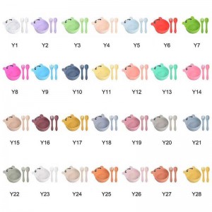 Set da bambino set silicone ciotola cucchiaio forchetta per bambini simpatico set di ciotola di silicio per alimentazione per alimenti per alimentari per bambini forniture per bambini
