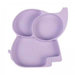 Piatti di aspirazione per bambini Silicone Elephant Plate Set di cibi complementari perneonati Elefante BPA BABY DINK COWL FREE SILICONE SILICO CENA CENATURA Accettabile Piatto diviso per bambini