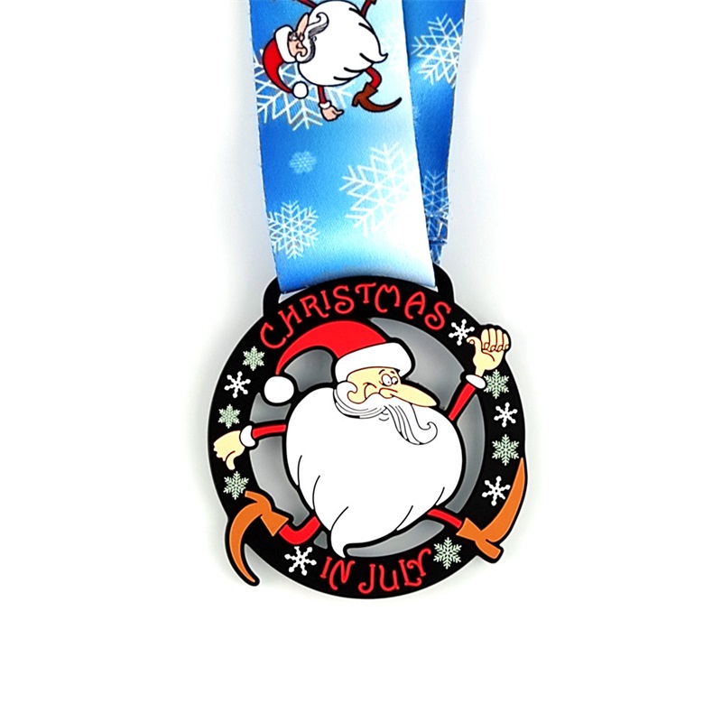 Medaglia su misura Babbo Natale che gestisce medaglie da medaglie personalizzate per medaglie di metallonatalizio