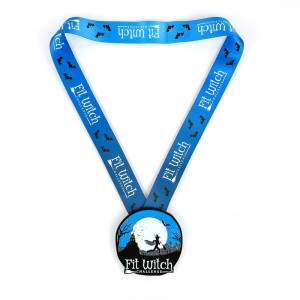 Medaglie da 7/8 pollici di metallonero opaco di Halloween medaglienotturne luminose