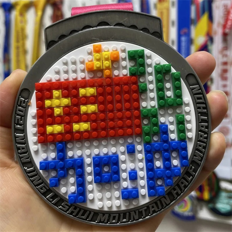 Medaglia di maratona medaglia di gara personalizzata divertente medaglie lego medaglie sportive