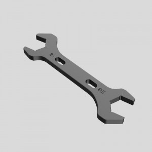 Una chiave fissata un porto in alluminio in alluminio a doppia testa in alluminio