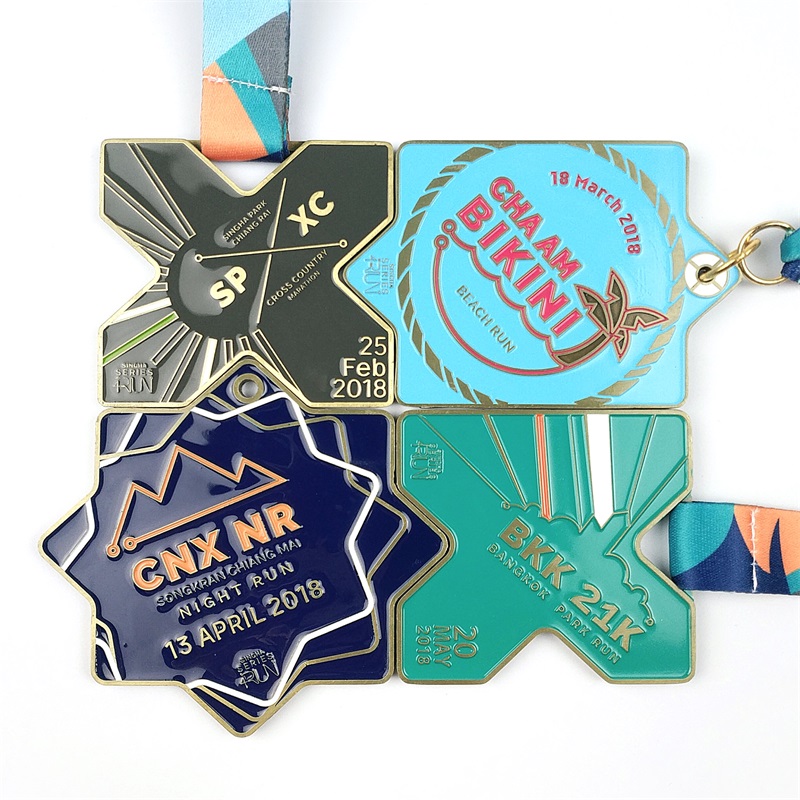 Premio maratona che esegue medaglie di sport in metallo personalizzato intrecciato