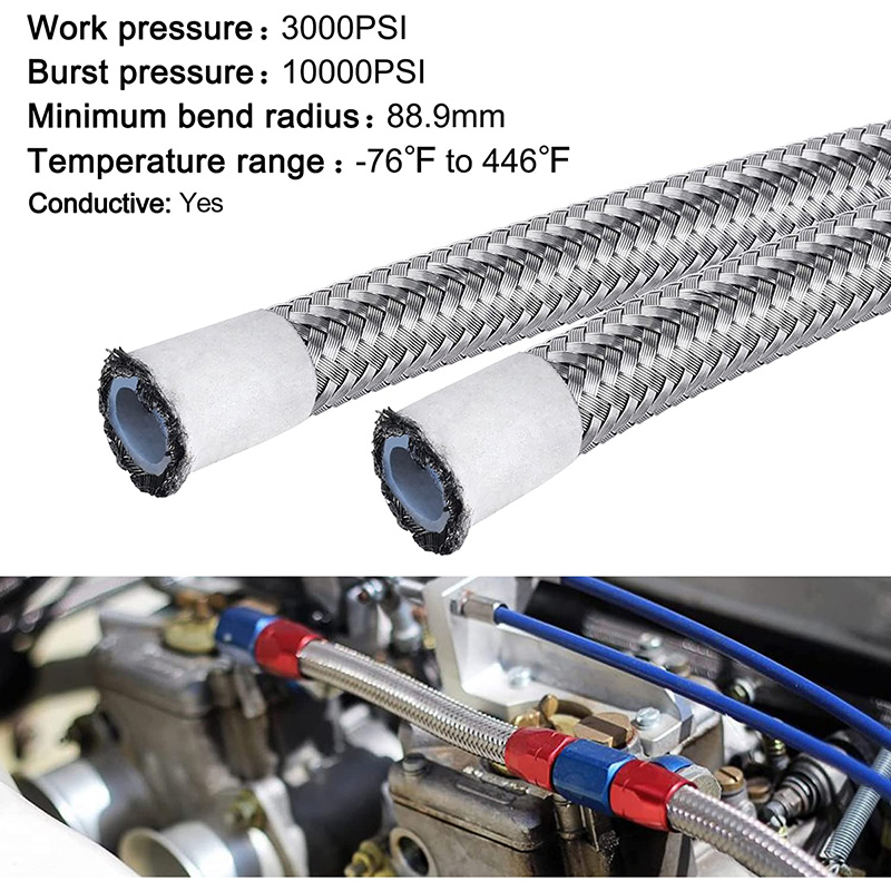 PTFE E85 Linea del carburante Tbite in acciaio inossidabile intrecciato