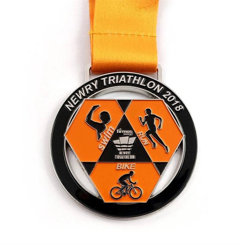 Medaglia di campione medaglie antiche personalizzate Rebin Design 3D Triathlon Medal