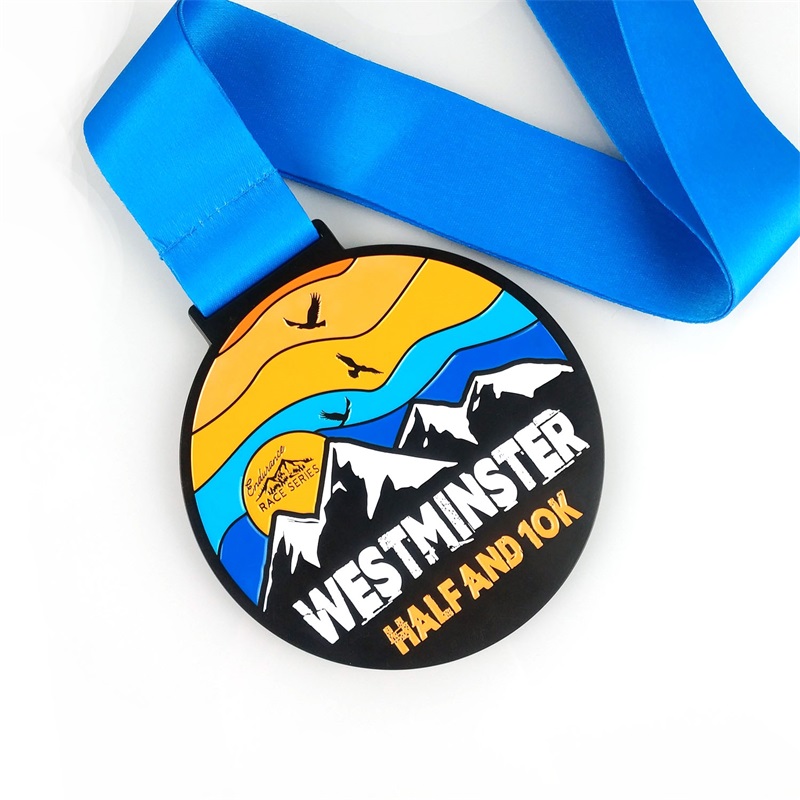Medaglia di premio con logo personalizzato in fabbrica connastro bronzo oro in bronzo onore ciclico che corre maratona in metallo medaglia sportiva