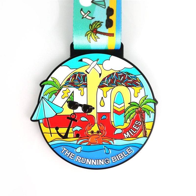 Logo personalizzato con medaglie d'argento in oro vuotonastro in metallo personalizzato Brasile Green maratona rotonda maratona