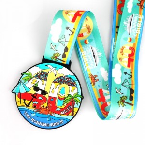 Logo personalizzato con medaglie d\'argento in oro vuotonastro in metallo personalizzato Brasile Green maratona rotonda maratona