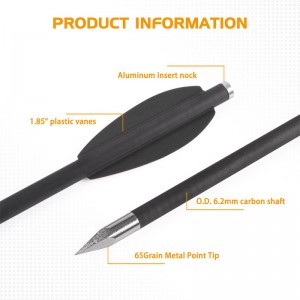 Elongarrow 119612-04 bulloni della balestra a pistola con 2pcs black color freccia vane