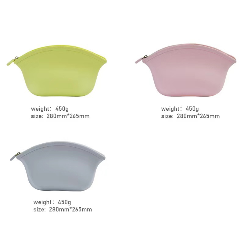 Shopping da viaggio con cerniera caramella portatile color donna silicone borsetta per sacchetti cosmetici