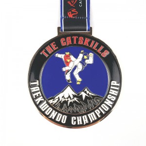 Forma del cerchio metallico personalizzato Design in rilievo medaglie di smalto