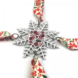 Babbo Natale che corre medaglie cristiana Gift Metal Star Award