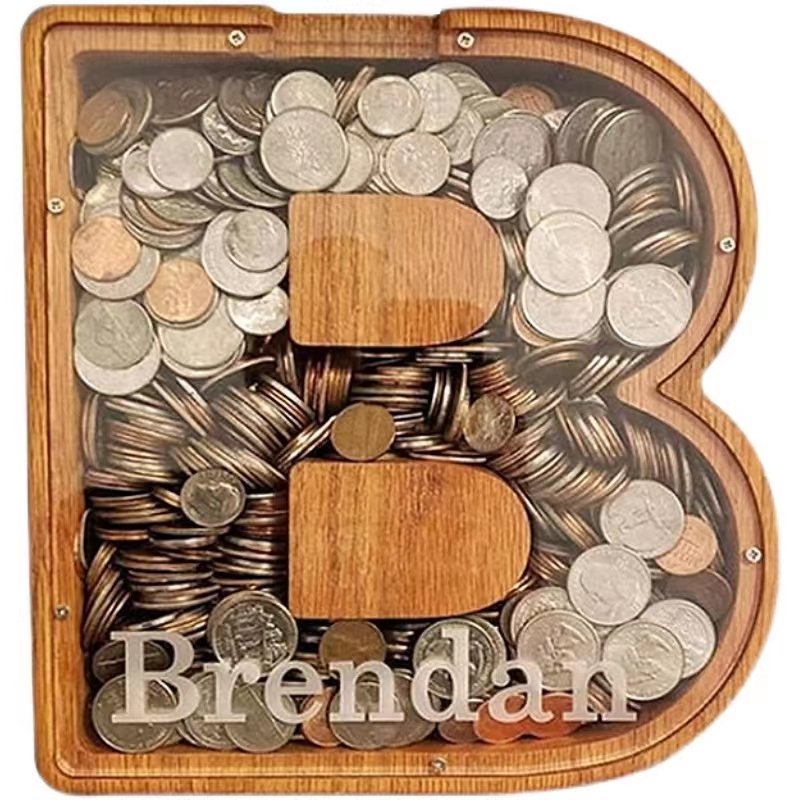 Lettera di legno Piggy Bank