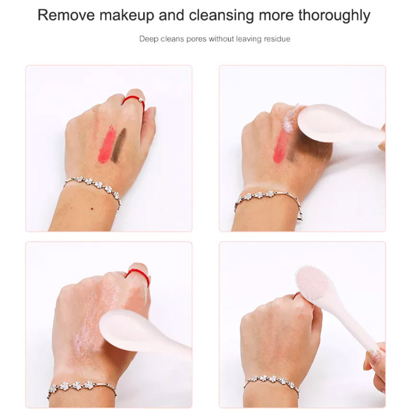 Maschera di silicone Applicatore maschera per la cura della pelle per la cura del viso a doppio cucchiaio spatola a doppia estremità per trucco, base, crema, lozione, crema idratante, gel, esfoliante, maschera di argilla