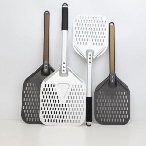 Manico in alluminio staccabile anodizzato da 8 pollici da 10 pollch in alluminio perforato pizza buccia pizza pala pizza spatola a paga