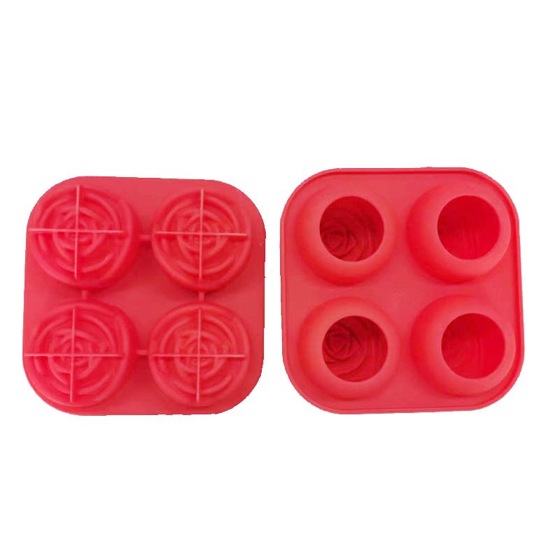 Mosso di ghiaccio rosa in silicone 3d vassoio cubo di ghiaccio grande, produce 4 graziosi ghiaccio a forma di fiori, in gomma silicone divertimento grande produttore di palline di ghiaccio per succo di succo di succo di succo di whisky bourbon congelatore, lavastoviglie, cassaforte, tre colori