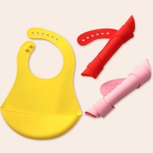 Impermeabile Silicone Baby Bibs Slim e leggero per neonati e bambini Bavaglini di alimentazione in silicone morbido regolabili con tasche di raccolta di alimenti, Unisex, No Mess