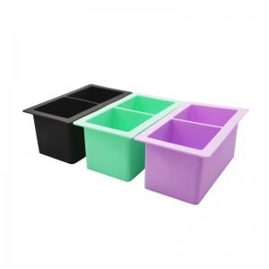 Silicone vassoio cubo di ghiaccio, 2 fori stampi per cubetti di ghiaccio, vassoio di ghiaccio quadrato, muffa per ghiaccio, vassoio per cubetti di ghiaccio per frigorifero, ampio muffa di ghiaccio per cocktail e bourbon, succo di succo, ...