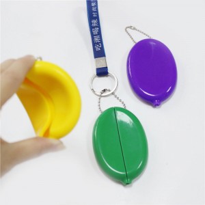 Sacchetto per monete a borse di monete ovali in silicone, borsa da uomo \\\\ \'s/women con catena, sacchetto di silicone di grado alimentare, ecologico e impermeabile