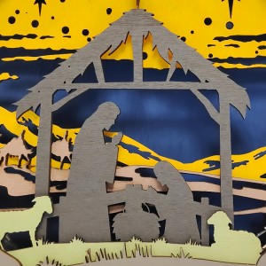 Decorazione artigianale in legno 3d