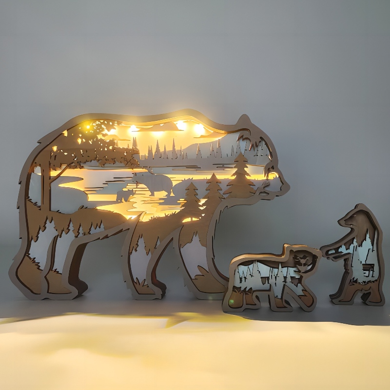 3d ornamenti animali di legno dell'orso polare