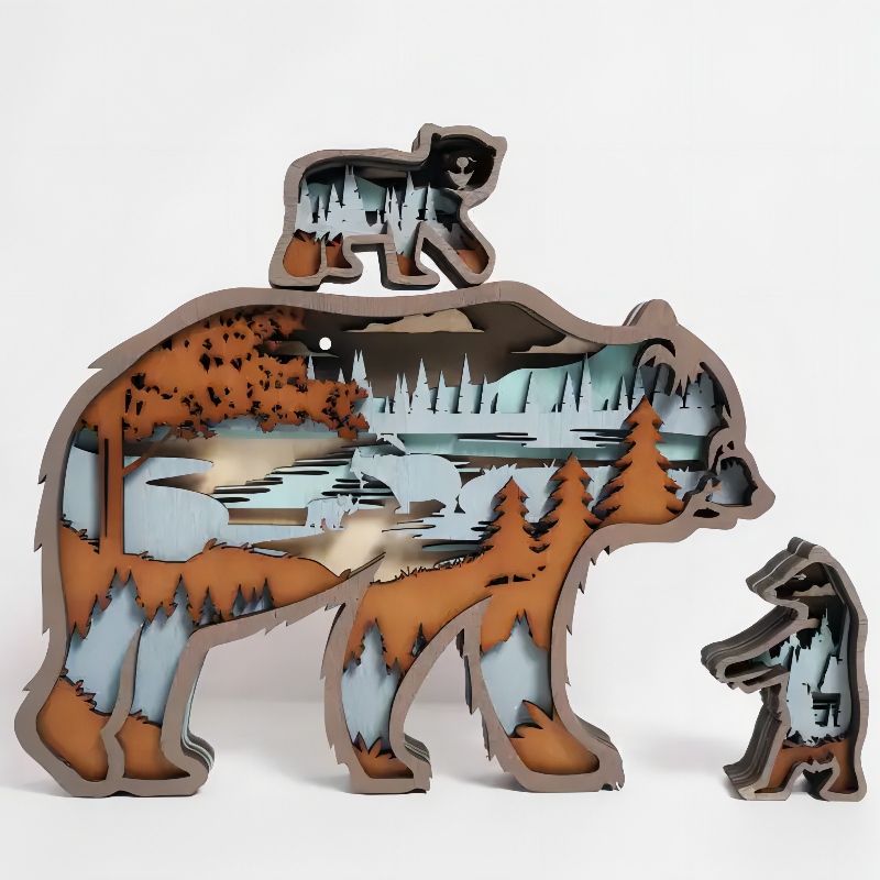3d ornamenti animali di legno dell'orso polare