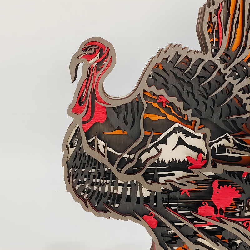 Artefatto fenicottero in legno in legno 3D