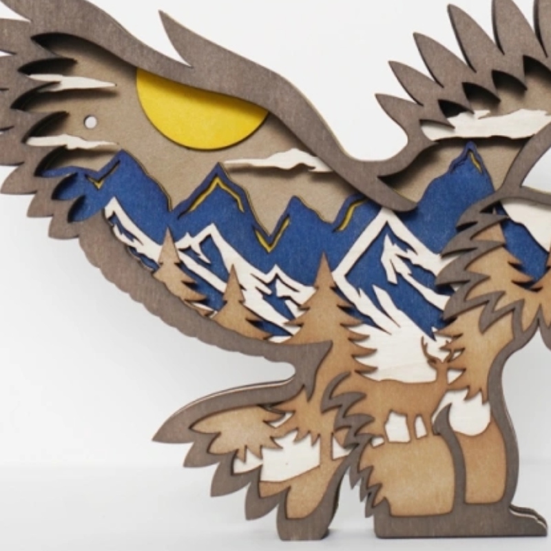 Decorazione di artigianato in legno 3D aquila