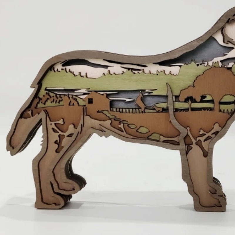 Decorazione di artigianato in legno di Labrador 3D Labrador
