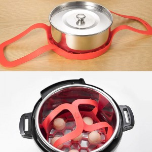 Tappetino a vapore in silicone con imbracatura e tavolo antidiscalding tavolo rastrellino per piroscafo di uova in silicone senza BPA, facile da pulire e viaggiare con