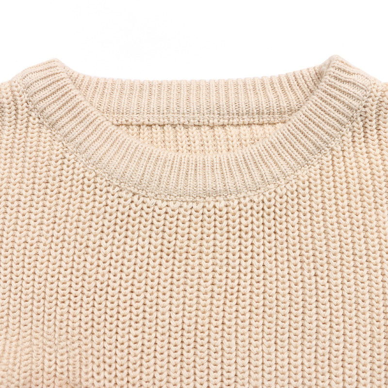 Boutique di alta qualità Autunno primavera bambino bambino cucchiaio pullover a maglia per bambini maglione di colori solidi