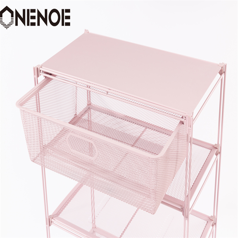 Onenoe Simple Small Metal Mesh Mesh Stackable Scarpe Scaffali per abbigliamento Scaffali di libreria con 5 livelli per ilnegozio dinegozi di supermercati dell'hotel