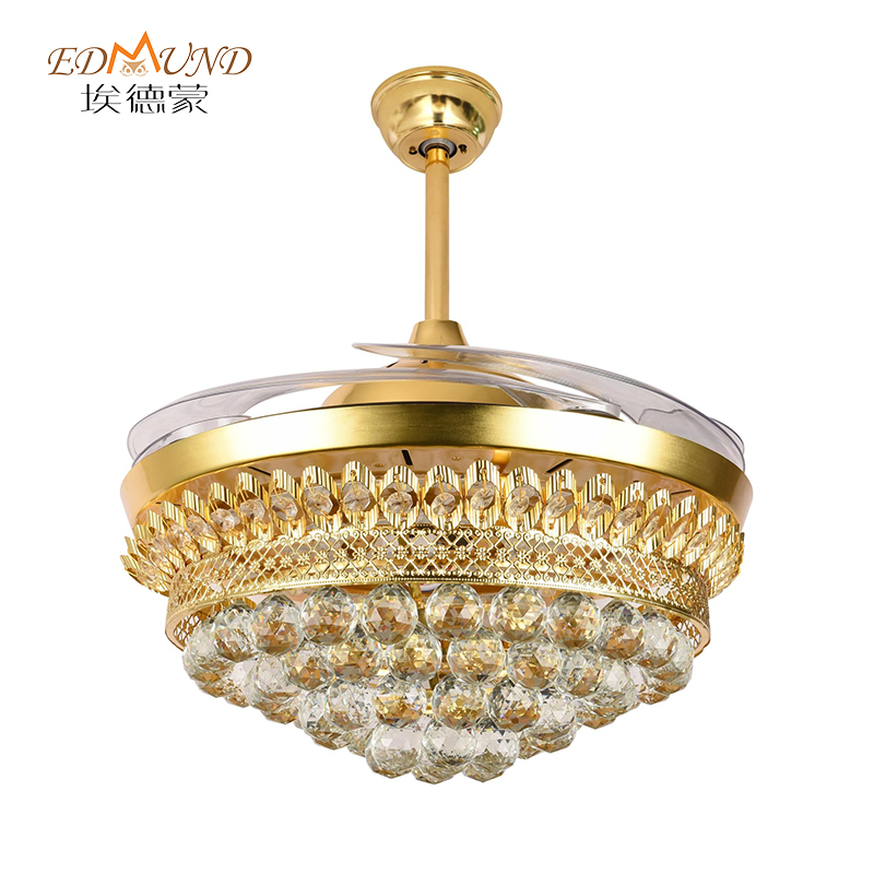 Ventilato a soffitto del lampadario K006 con luce con lampadario a ventole di cristallo da 42 pollici remoto con lampadario