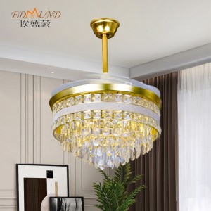 K010 lampadario ventilatore a soffitto con luce con lampadario a ventole di cristallo da 42 pollici remoto con lampadario