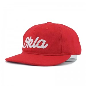 Flat Brim Non strutturato 6 Pannello Cappello Regolabile Cinturino Posteriore Ricamato Cap Personalizzato Lana Non Strutturato 6 Pannello Snapback Dad Hat Cap