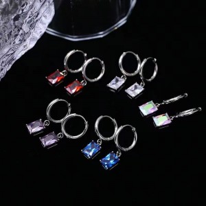 Orecchini di zirconia di lusso di moda quadrata