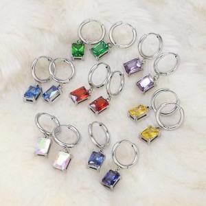 Orecchini di zirconia di lusso di moda quadrata