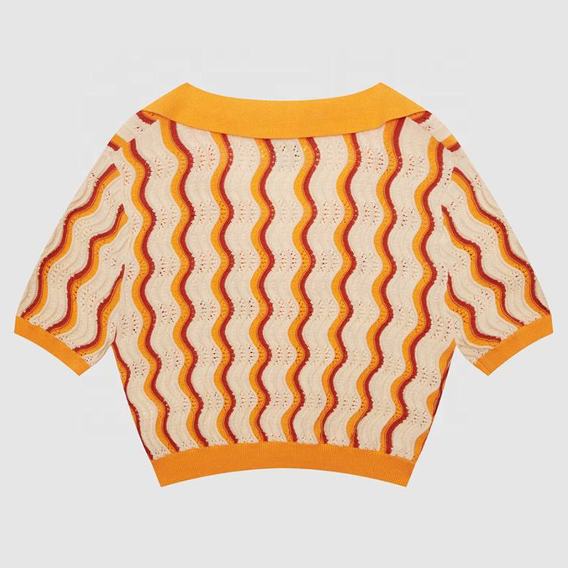 2023 Design Nuovo design da donna personalizzata da maglieria a V Nicco t-shirt estate a manica corta maglione cardigan a manica corta