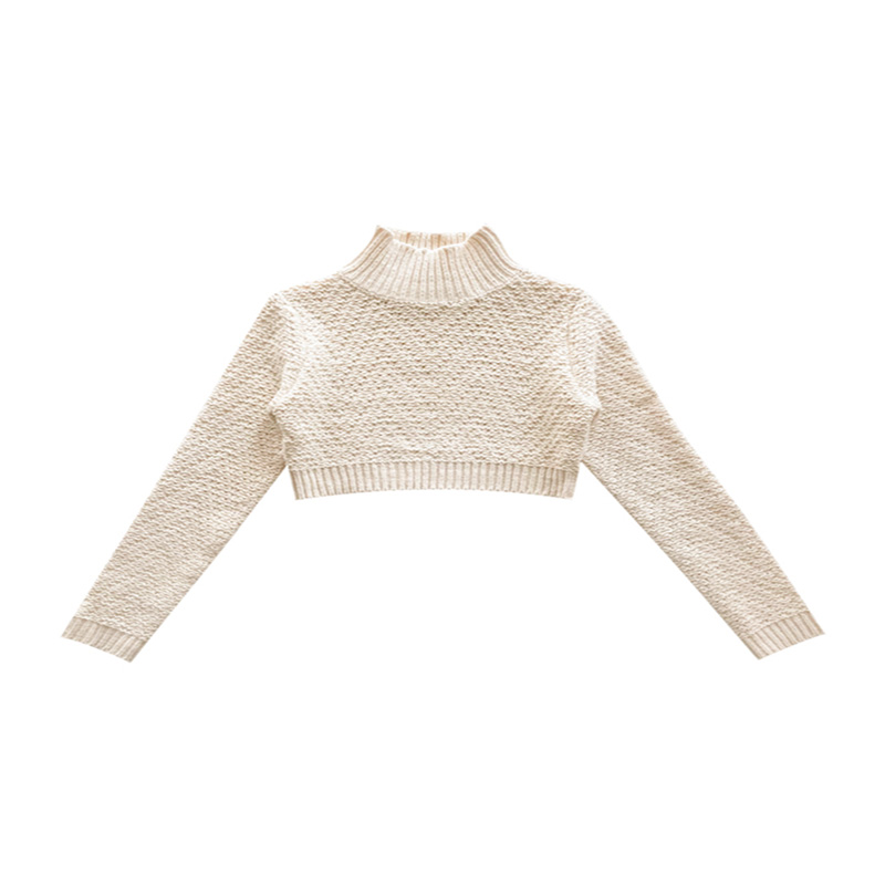 Maglione a metà collo a maglia grezza