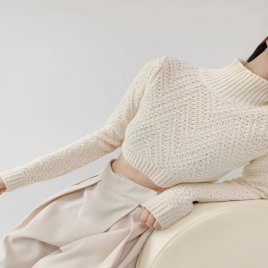 Maglione a metà collo a maglia grezza