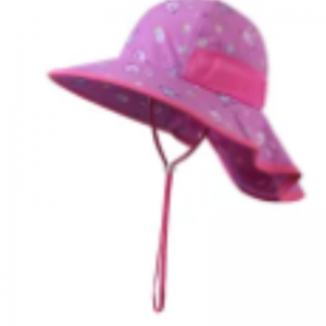 Cappello da sole di cotone spiaggia stampato personalizzato per bambini con cappelli da secchio estivo con corda