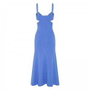 OEM Summer Holiday Party Sexy Telut Waist Effect Cross Effect Sighi Casual Custom Solid Colore Mini Abiti a maglia Mini Abiti Donne