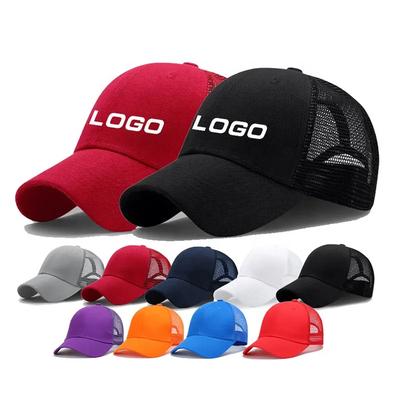 Logo OEM personalizzabile Summer Mesh Baseball Cap Baseball Cap unisex Mesh Cappello per uomini Donne