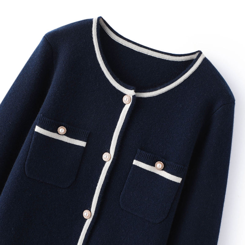 Donne a manica lunga 100% Cashmere Cardigan Sigate spesse Pure Cashmere Office Lady Giacca abiti personalizzabili