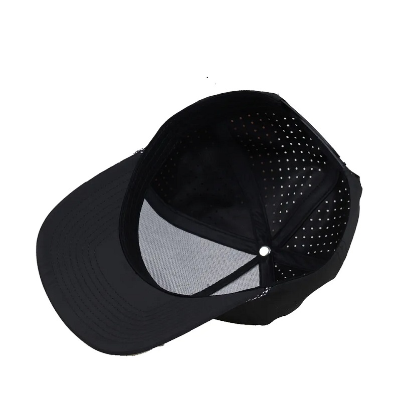 Fallo perforato a taglio laser impermeabile personalizzato Cappello perforato 5 Pannello Panzona Pvc Baseball Cap da baseball