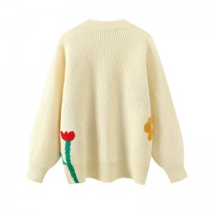 Designer Women \\\\ \'s Magioni personalizzate personalizzate oversize a v-collo a maglia da ricamo a maglieria jacquard sciolte cardigan women for woman